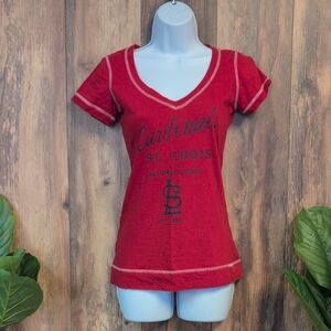 Genuine Merchandise by Campus Lifestyle MLB St Louis Cardinals V-Neck Tee S C539